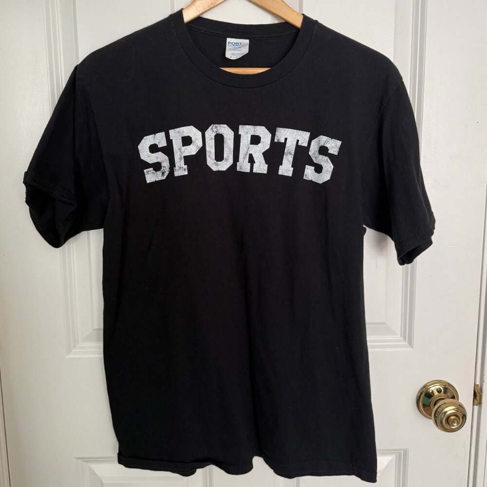 Black Sports Shirt Graphic Tee Size Medium Unisex